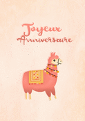 Joyeux anniversaire avec un lama color&eacute;